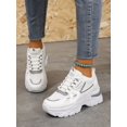 thumbnail image 3 of Women's White Casual Chunky Sneakers With Wedge Heel And Thick Sole, 3 of 4