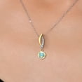 thumbnail image 3 of 925 Silver and 10K Yellow Gold Mercury Mist Mystic Topaz and White Lab Grown Diamond Pendant Necklace for Women | 1.03 Cttw | Gemstone November Birthstone | Round 6MM | With 18 inch Chain, 3 of 6
