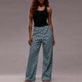 thumbnail image 5 of LWavelet Womens Polka Dot Wide Leg Pants High Waisted Belted Daily Casual Pants Light Blue L, 5 of 6