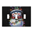 thumbnail image 2 of Dailycode Light Switch Plate Covers 2 Gang Wall Plate Plastics Outlet Covers for Kitchen Home Office Decor Cute Snowman with Colorful Lights, 2 of 8