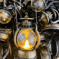 thumbnail image 2 of 12 Pcs Mini Lantern Decorative with LED Candle Vintage Lantern Hanging Candle Lanterns Battery Operated Lantern Black,12 x Mini Lantern Decorative,Black, 2 of 9