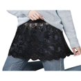 thumbnail image 3 of Women‘s Lace Shirt Extender Layering Fake Top Lower Sweep Half-Length Plus Size A Version Underskirt Black L, 3 of 6