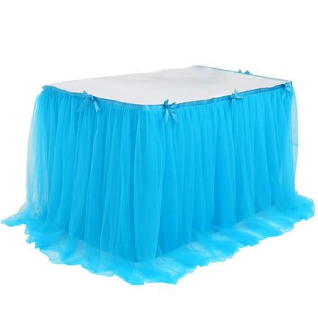 

Wedding Halloween Birthday Party Tulle Table Skirt for Rectangle Round Desk Tutu