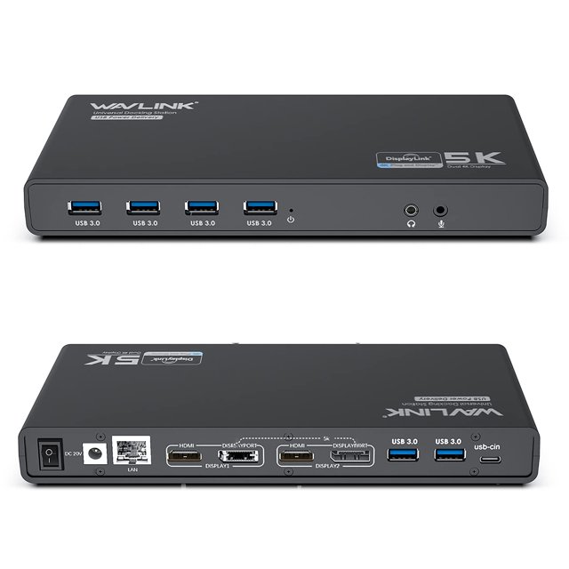Estación de acoplamiento WAVLINK Universal con doble monitor 65W PD