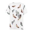 thumbnail image 5 of Camiseta para Mujer Camiseta Estampada Botón Manga Corta Diario Fin de Semana Moda Básica Cuello en V Top Regular Gris/2XL, 5 of 5