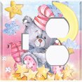 thumbnail image 2 of Metal Light Switch Wall Plate Outlet Cover (Sea Snail Starfish Pastel Glitter Reef Bubbles - Single Toggle Single Duplex), 2 of 2