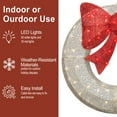 thumbnail image 5 of AWQM 35.4in White Christmas Wreath with 90Lights, Ooutdoor Christmas Decorations with Metal, Prelit Christmas Wreath with Bow for Doors/Windows, Christmas Wreath Decorations for Outdoor, Garden, 5 of 9