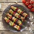 thumbnail image 5 of KNACK - 8-Pack 17" Flat Grill, Bbq Stainless Steel Shish Kebab Skewers With Push Bar, 5 of 6