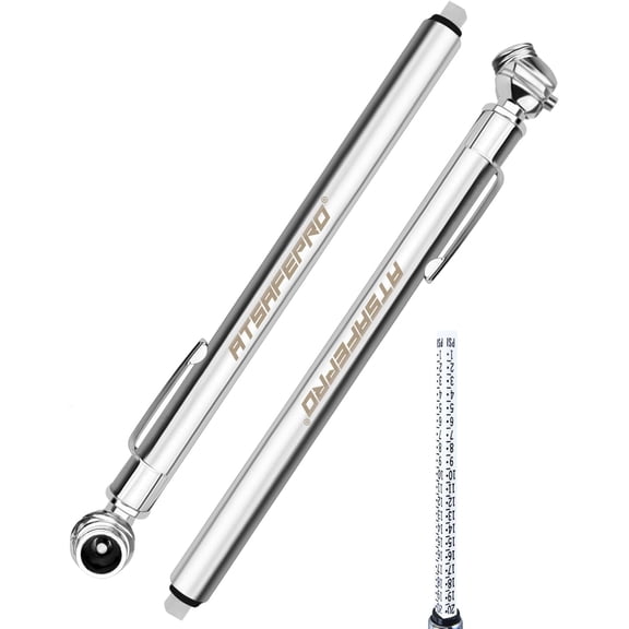 Low Pressure Tire Gauge - 1-20 PSI, 2-Pack Pencil Tire Pressure Gauge with Stainless Steel Body and Metal Made Nozzle, for RO tank, Golf Carts, ATV, UTV & Lawn Mower, Battery-Free, Deflator Function