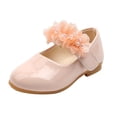 thumbnail image 2 of Dpytoraw Girls Leather Flower Mary Jane Dress Shoes, Toddler/Little Kid Low Heel Flats Sizes 10.5, 2 of 5