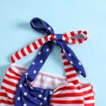 thumbnail image 4 of Girls American Flag Star Stripe 2 Piece Bikini Swimsuit, Ruffle Hem Spaghetti Strap Kids 4th of July Bathing Suit, 4 of 5