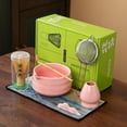 thumbnail image 1 of Juego de 7 piezas de matcha Mochachaju con cuenco para matcha y batidor de bambú, color rosa, 1 of 9