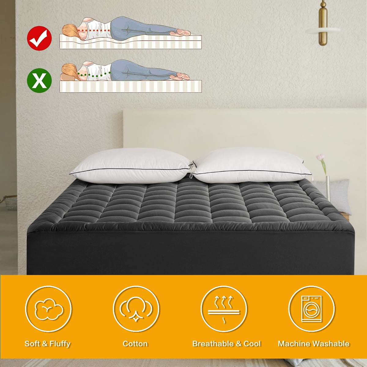Harkawon Twin Xl Mattress Pad Quilted Fitted Mattress Protector Cooling Harkawon Twin Xl Mattress Pad Quilted Fitted Mattress Protector Cooling