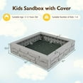 thumbnail image 3 of Costway Kids Sandbox with Cover Bottom Liner Backyard Beach HDPE Sandpit for Outdoor Play Gray, 3 of 9