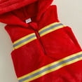 thumbnail image 6 of RUINIXCW Newborn Baby Boy Halloween Firefighter Costume Kids Infant Fall Winter Cosplay Outfit Warm Fleece Sleeveless Hooded Zip Romper Stocking Set, 6 of 10