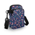 thumbnail image 3 of HELLHERO Candy Cane Joy with Zipper Polyester Cross Body Purse Unisex 4.33"x1.97"x7.09", 3 of 7