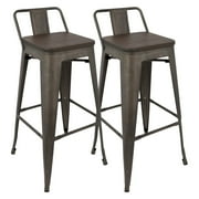 Oregon Low Back Bar Stool Multiple Colors- Set of 2 by LumiSource