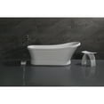 thumbnail image 3 of Aqua Eden VRTSS673026 68-Inch Solid Surface Oval Single Slipper Pedestal Tub with Drain (No Faucet Drillings) in Glossy White/Matte White, 3 of 10