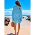thumbnail image 6 of ANRABESS Women Swimsuit Crochet Swim Cover Up 2026 Summer Bathing Suit Swimwear Mesh Knit Beach Dress Vacation Outfits Blue XL, 6 of 11