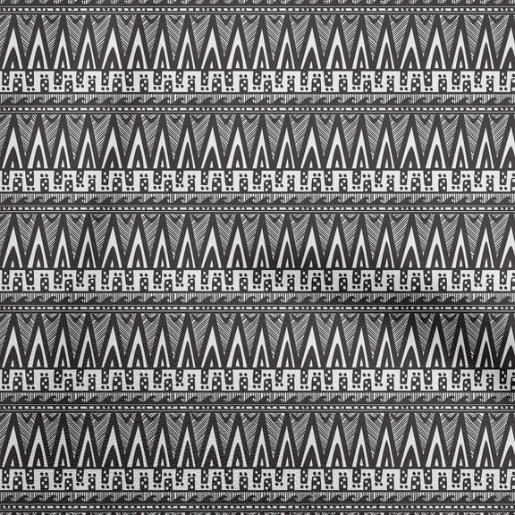 oneOone Polyester Spandex Black Fabric Tribal Dress Material Fabric Print Fabric By The Yard 56 Inch Wide