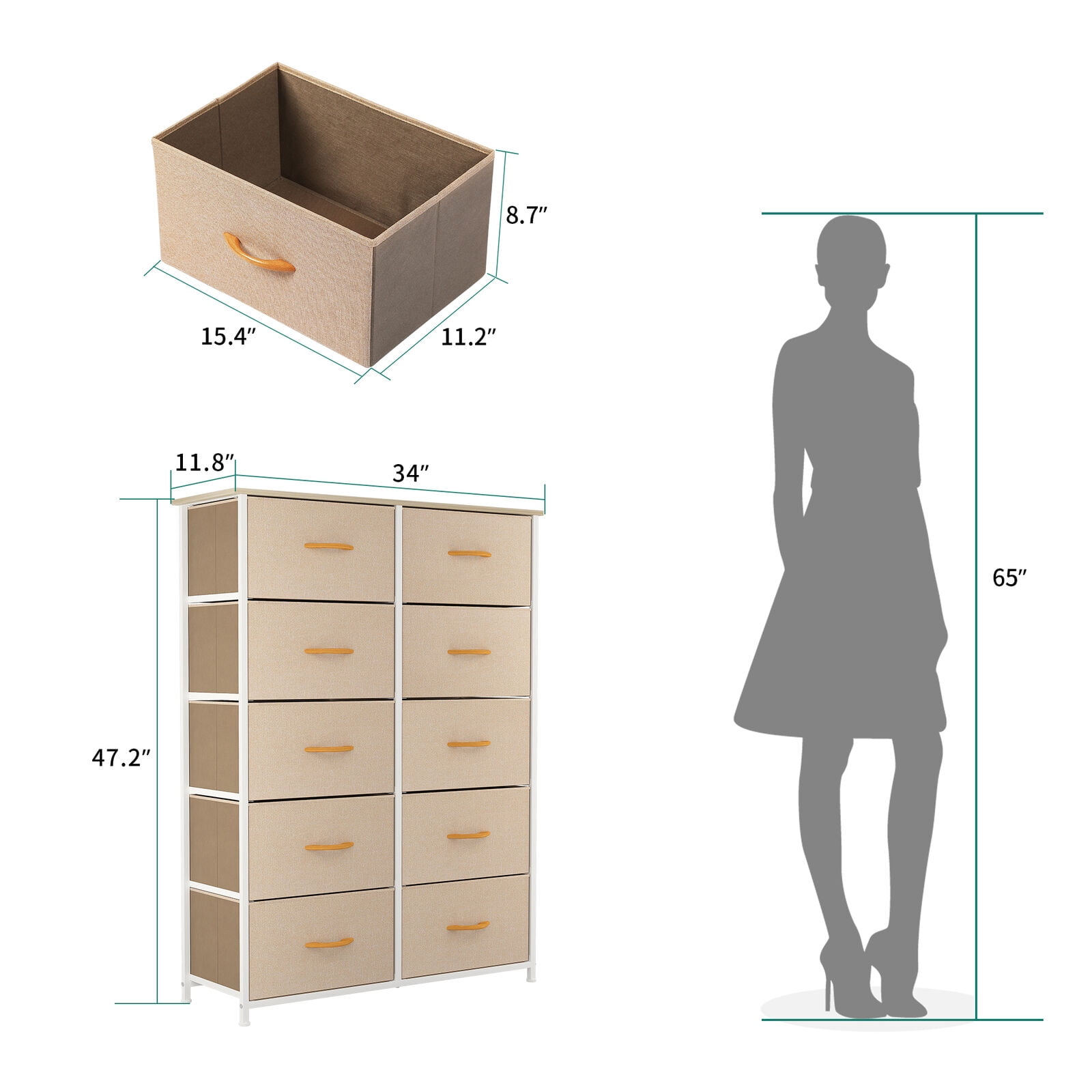 Gdrasuya10 6 Drawer Stackable Plastic Drawers Storage Cabinet Modern  Bedroom Chest Closet Dresser Organizer for Home Furniture,Free Standing  with 5