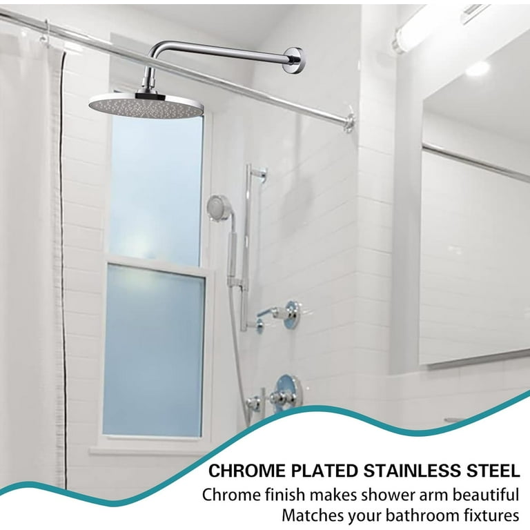 HarJue Shower Arm, Rain Shower Head Extension Extender, With Flange And