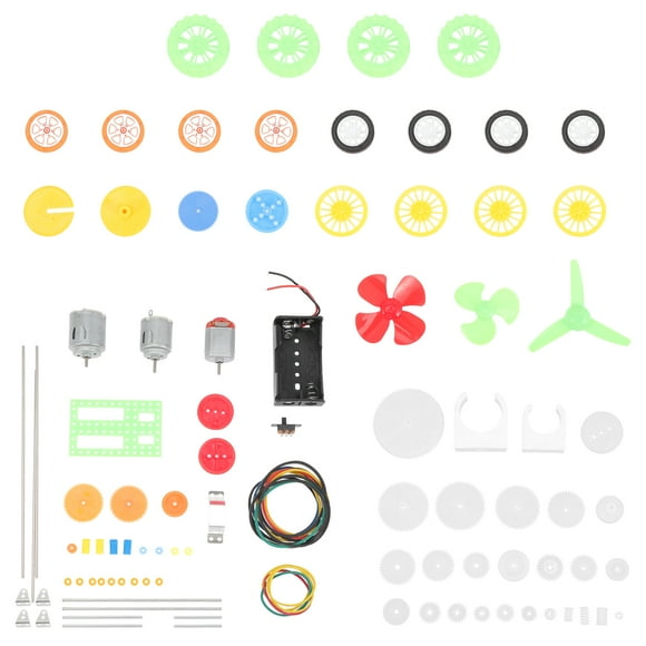 MasteelfCA 112 Pcs Roues en Plastique Engrenages Moteur CC Kit Moteur Électrique Jouets Accessoires