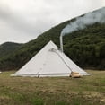 thumbnail image 3 of 10.5' x 5.2' Camping Tent with Stove Jack, Family Teepee Tent for Backpacking, Hiking, Outdoor, 3 of 6