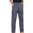 thumbnail image 7 of IROINNID Cargo Pants for Men Deals Cotton Solid Straight Leg Work Pants Casual Relaxed Fit Cargo Pants Comfy Trousers,Gray, 7 of 7