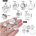 thumbnail image 4 of 60pcs 6 Styles，Silver Bear Dog Cat Footprint Charms Tibetan Alloy Animal Paw Prints Pendants Cute Bear Footprint  for DIY Bracelet Earrings Necklace Jewelry Making, 4 of 8