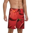 thumbnail image 2 of Zufioo Floating Red Chili Peppers Print Men's Short Pajamas, Home Wear Pocket Summer Pajamas-Large, 2 of 6