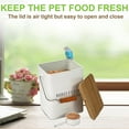 thumbnail image 4 of Brabtod Seed Storage Container & Pet Food Storage Container Airtight Metal Food Tin with Wooden Lid, Handle & Scoop, Holds 5-6 lbs, Ideal for Bird Seed, Dog & Cat Food Storage, 4 of 7