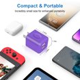 thumbnail image 4 of FiveBox 2.1A USB Wall Charger Block, 2 Pack Dual Port USB Charger Adapter Power Plug Fast Charging Station Box Base USB Charger Cube Compatible for iPhone, Samsung, Android, Purple, 4 of 7