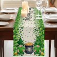 thumbnail image 3 of Table Runners 72 Inches Long Dress Scarves, St. Patrick's Day Farmhouse Kitchen Table Runner, Coffee Tablerunners, Spring Lucky Shamrocks Gnomes Vintage 18x72 Inch, 3 of 9