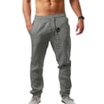 thumbnail image 2 of Outfmvch Long Johns for Men Joggers for Men Mens Fashion Casual Printed Linen Pocket Lace Up Pants Large Size Pants Cargo Pants for Men Dark Gray Xl, 2 of 4
