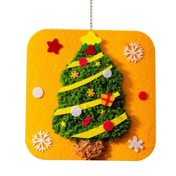 Kit de Costura Navideña Diy | Set de Pintura Musical de Tela No Tejida con Patrones Coloridos, Agujas E Hilo | Regalo Navideño Hecho a Mano y Adorno para Árbol de Navidad para Niños y Adultos