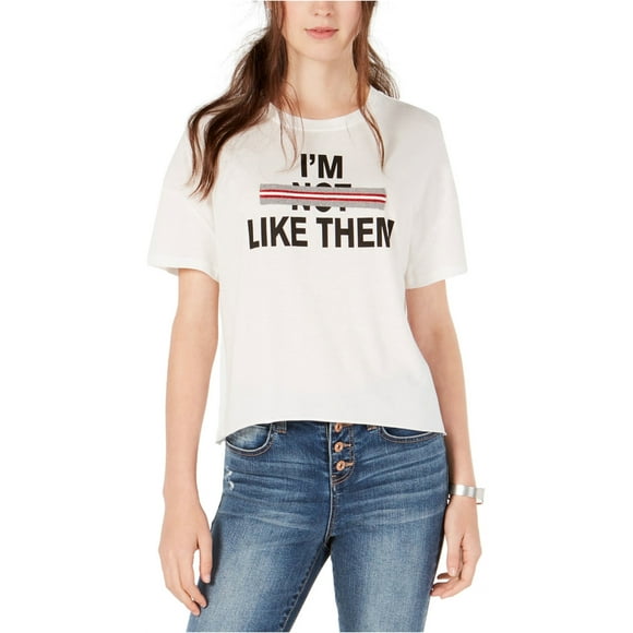 Carbon Copy Womens I'm Not Like Them Graphic T-Shirt, White, X-Small