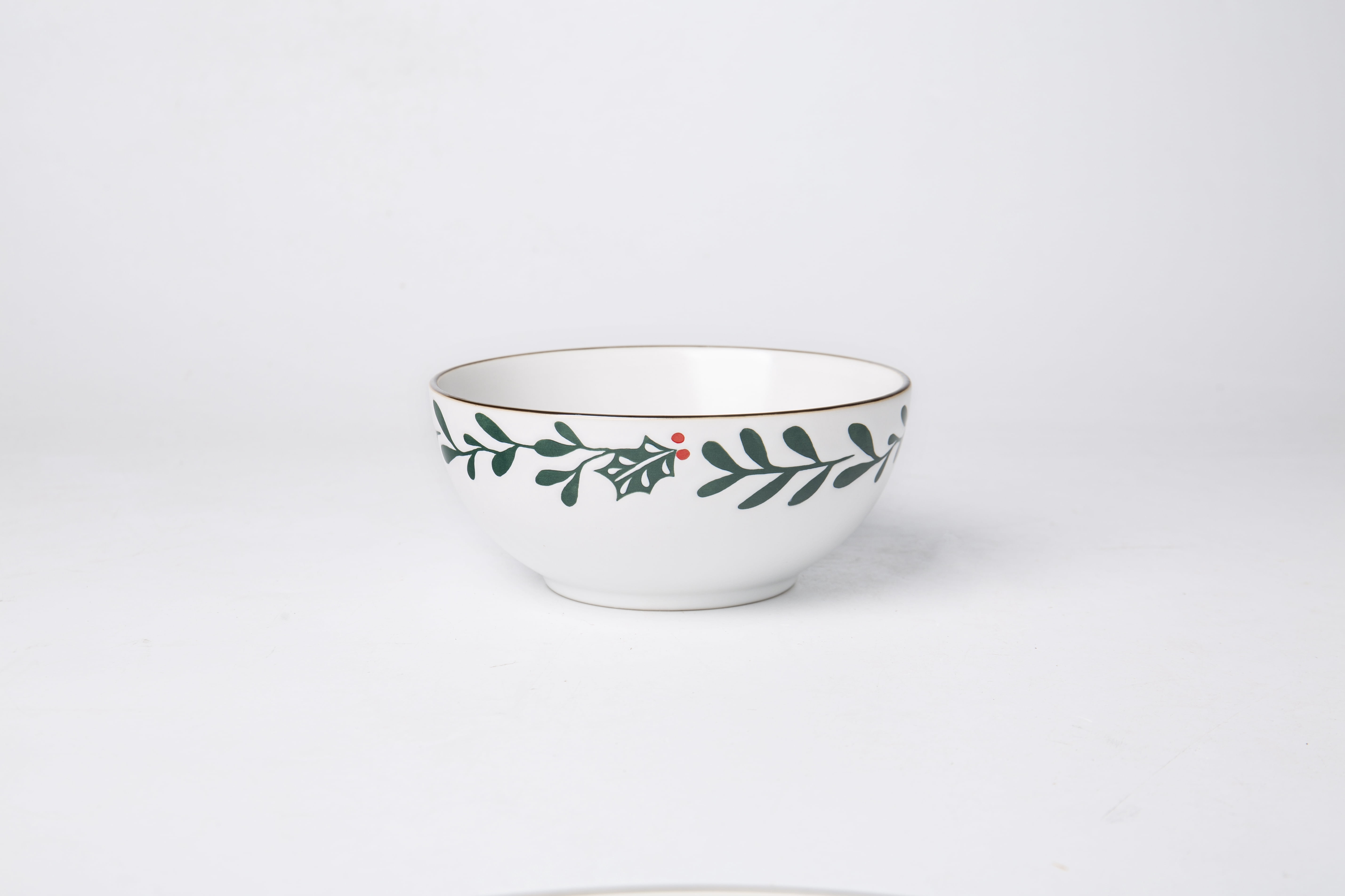 Holiday Time 12 PC Ceramic Dinnerware Set, Holly Pattern