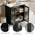 thumbnail image 4 of Christopher Knight Home 30" Bathroom Vanity with Ceramic Sink, Blurred Glass Doors, Wood Frame, Black, 4 of 10