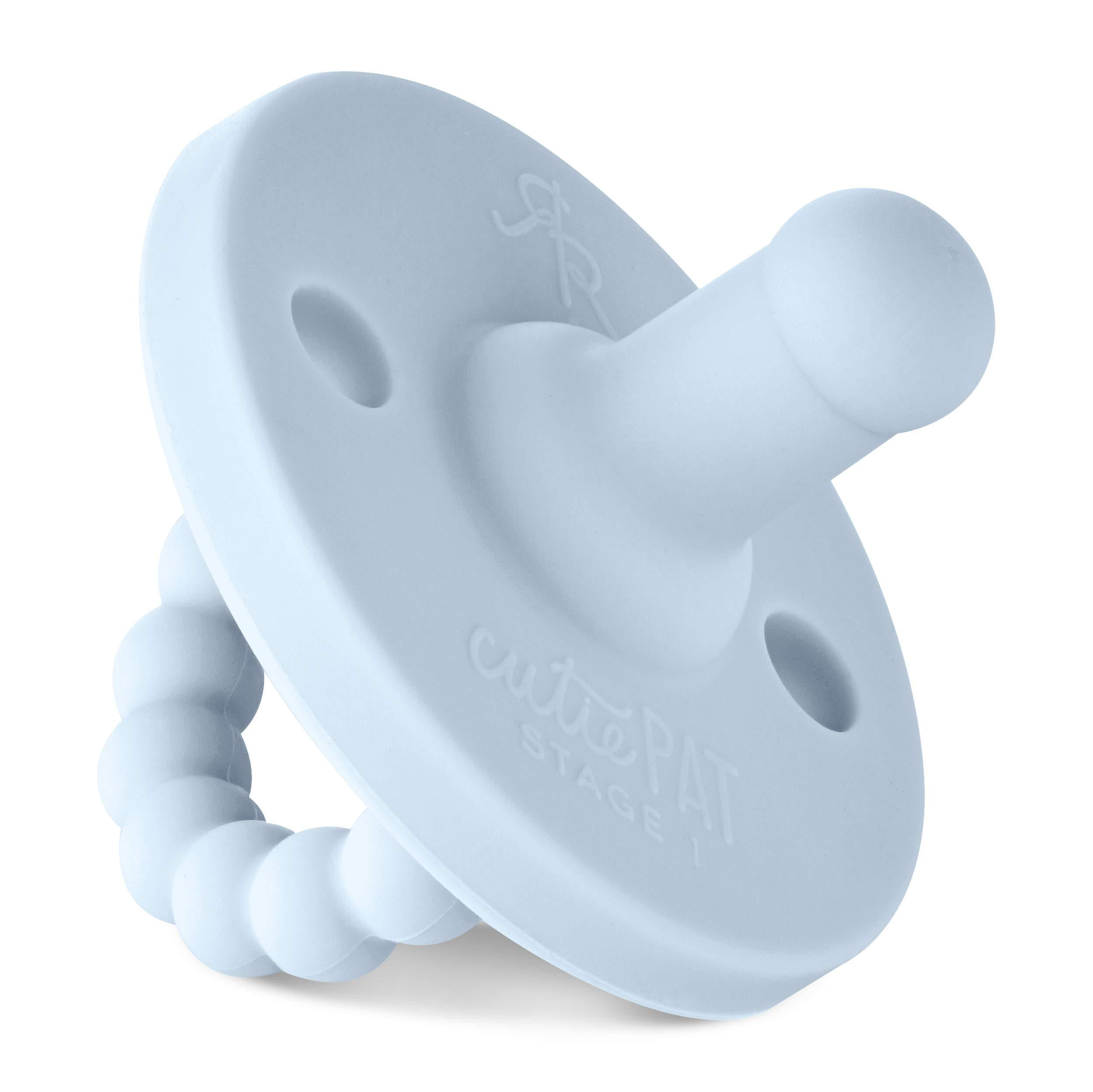 Ryan & Rose Cutie PAT Pacifier Teether (Stage 1, Blue) Stage 1 Blue