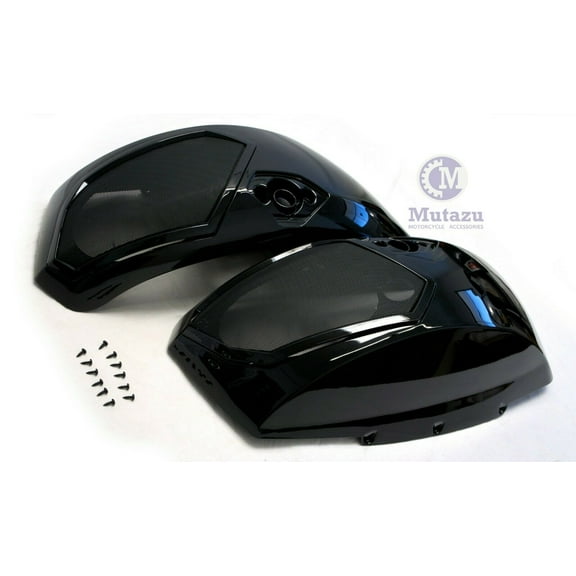 Mutazu 6x9 Saddlebag Audio Speaker Lids w/ Grills for Victory Cross Country Road magnum