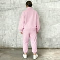 thumbnail image 3 of Lumtrix Women 2 Piece Outfits Sweatsuit Oversized Half Zip Sweatshirt Wide Leg Sweatpant Casual Lounge Matching Set Tracksuit Pink S, 3 of 5