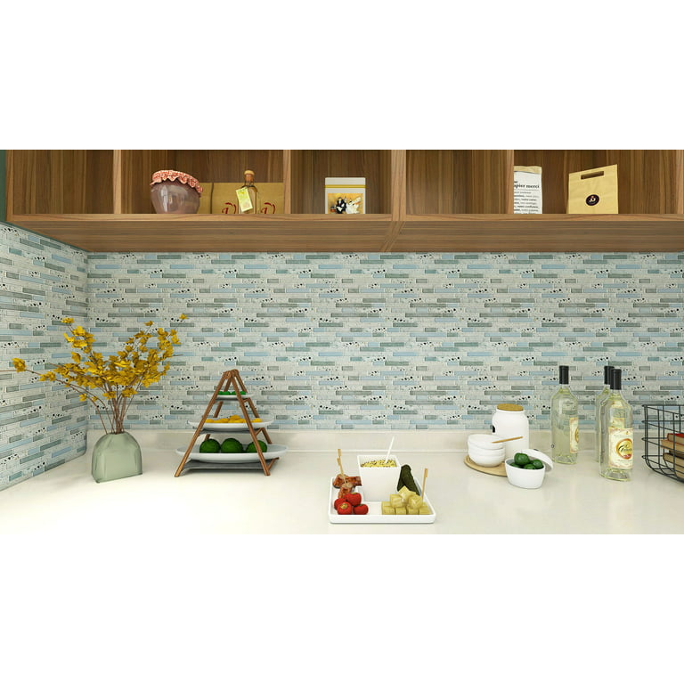 Art3d Peel & Stick Brick Kitchen Backsplash Self-Adhesive Wall Tile Stone Design, 10 Sheets