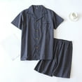 thumbnail image 3 of TIWEKE Mens Pj Set Leisure Soft and Comfortable Home Solid Color Shirt Pants Pajama Set,Size L, 3 of 8