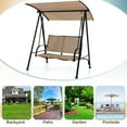thumbnail image 4 of Topcobe 2-Seat Outdoor Canopy Swing with Comfortable Fabric Seat and Heavy-duty Metal Frame, Outdoor Patio Furniture for Balcony Garden Backyard -Beige, 4 of 10