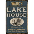 thumbnail image 1 of WADE'S Lake House Blue Cabin Home Decor Gift 8x12 Metal 108120038297, 1 of 1