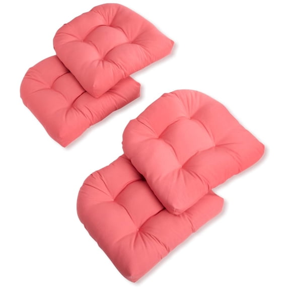 Blazing Needles 19-inch U-Shaped Twill Tufted Dining Chair Cushions (Set of 4)