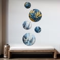 thumbnail image 2 of Designart "Elegance Amidst Blue Ferns" Ferns Round Wall Art Set Of 5 - Blue Traditional Living Room Wall Metal Art Set, 2 of 6