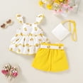 thumbnail image 4 of Tiny Cutey Toddler Baby Girl Clothes Outfits Summer Cute Sleeveless Bowknot Top Shorts Set with Bag for 18-24 Months, 4 of 7