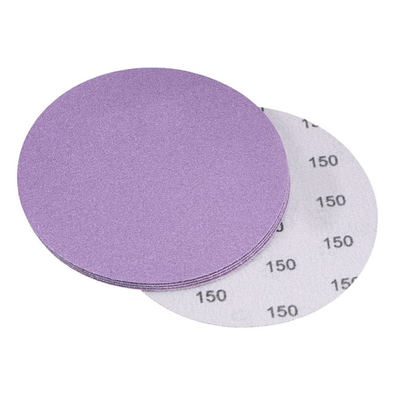 5 Pack 5-Inch Purple Sanding Discs 150 Grits Hook & Loop Professional Aluminum Oxide Sandpaper